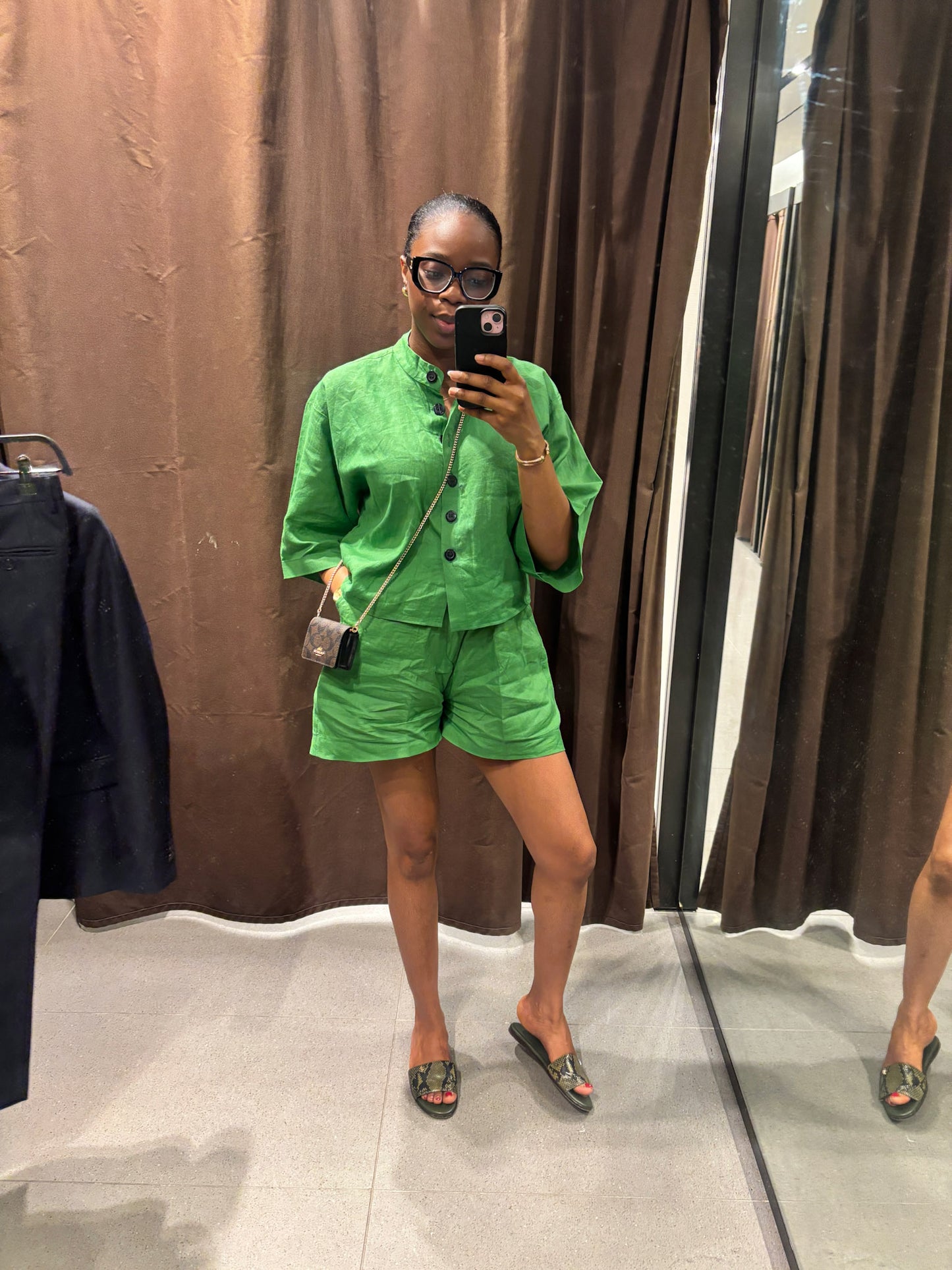 LINEN BISHOP-NECK SET