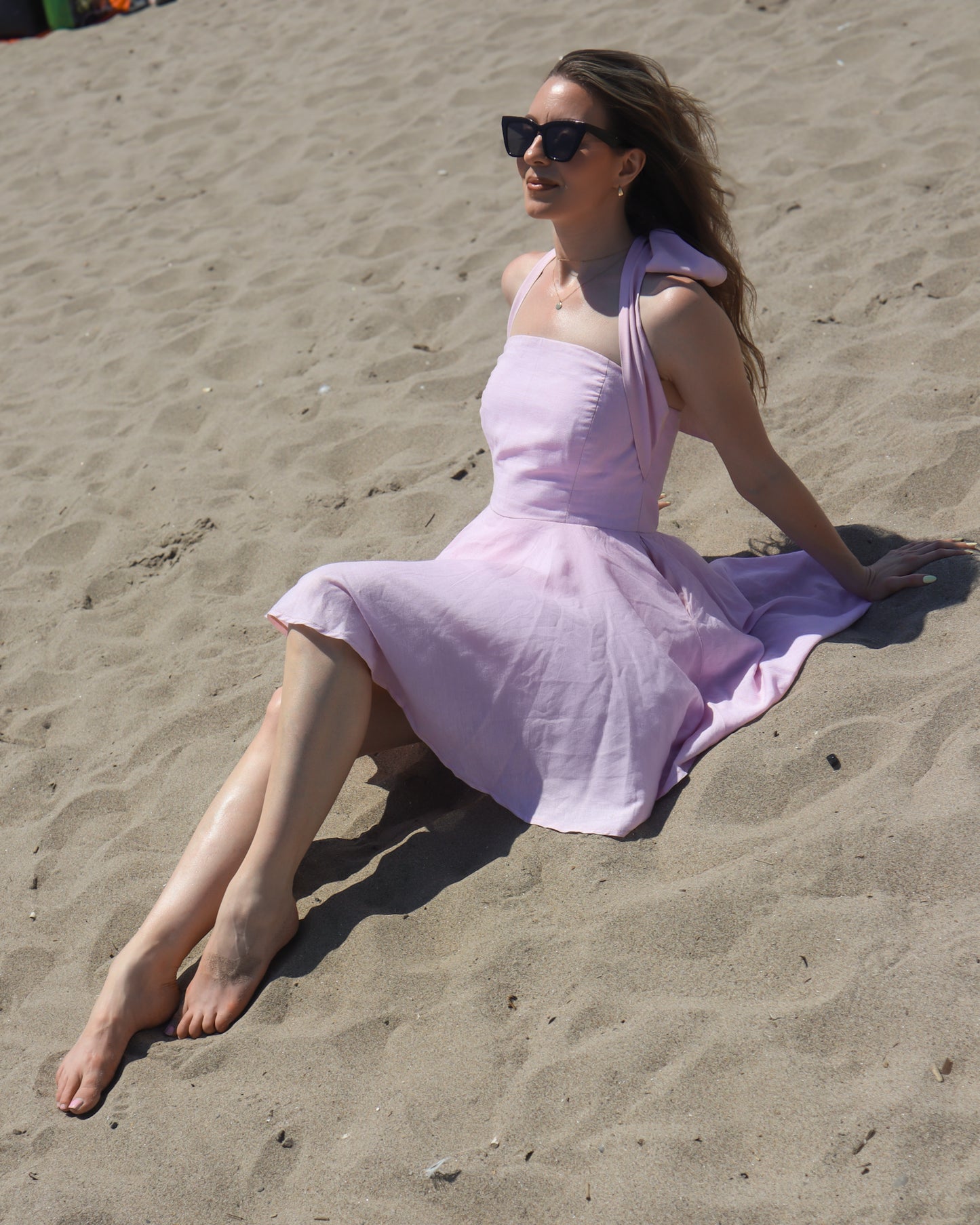 LINEN SKATER DRESS