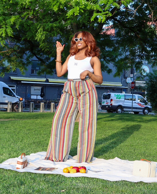 FRINGED ASO-OKE TROUSER