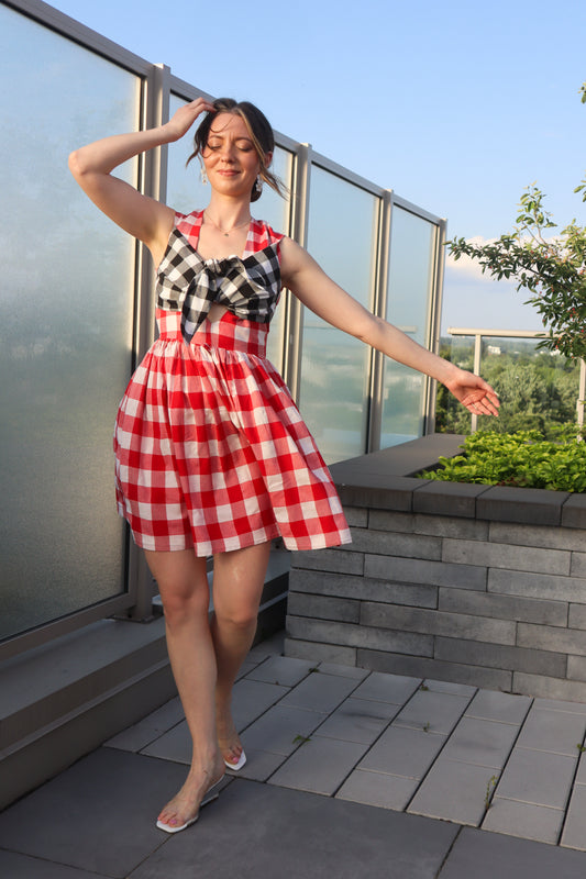 GINGHAM MINI DRESS