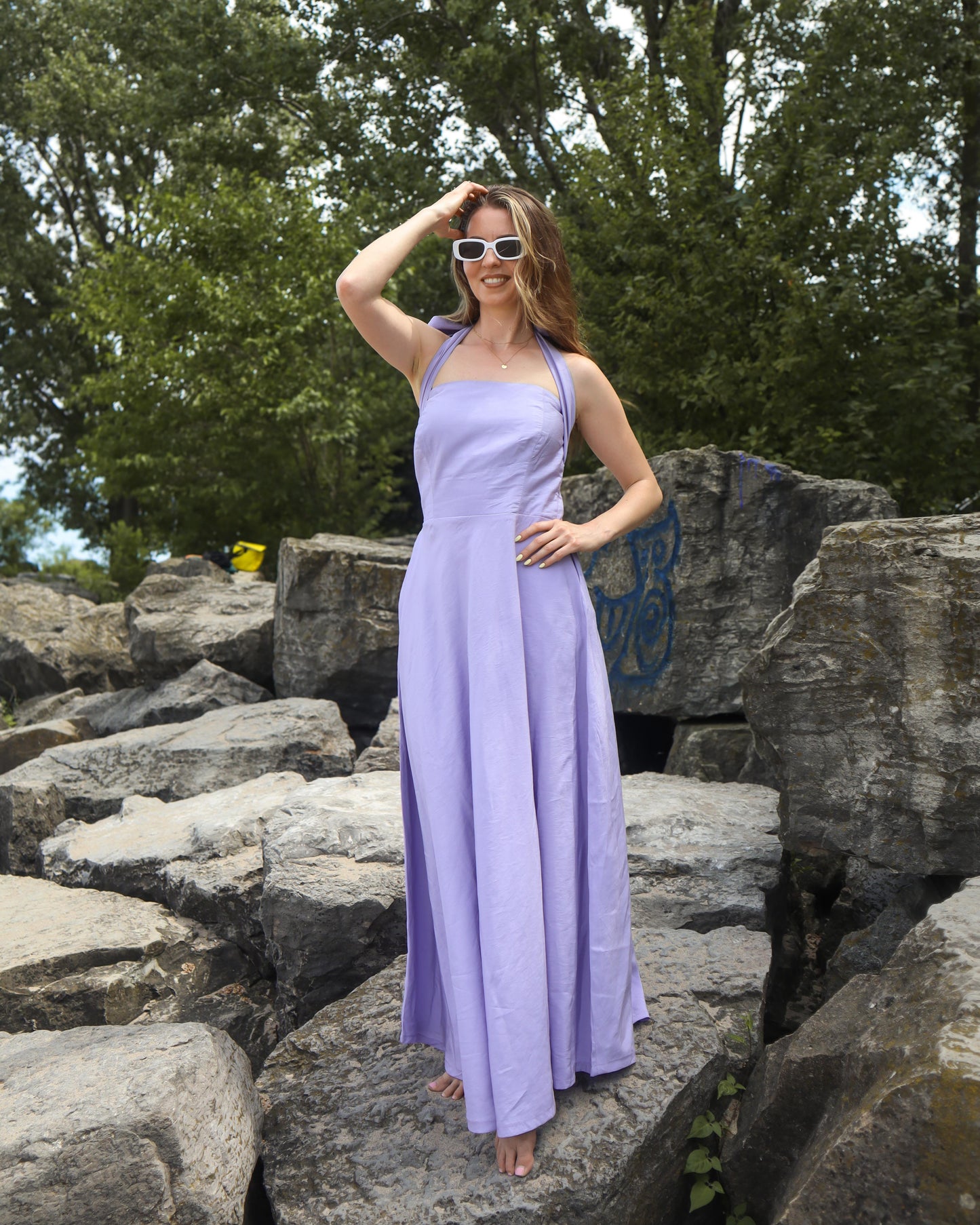 LINEN SKATER DRESS