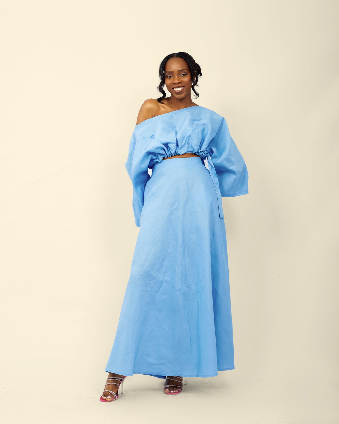 LINEN CROP BUBA & MAXI SKIRT