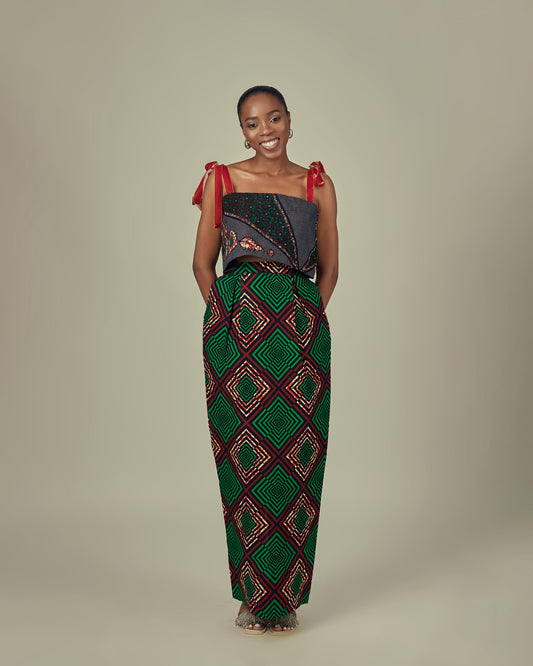 ANKARA CROP & BOXY SKIRT