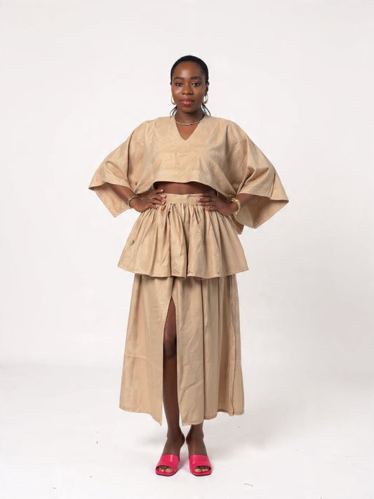 LINEN MIDI SKIRT SET