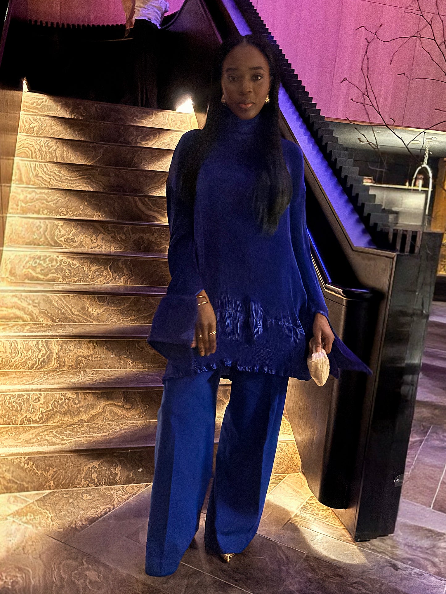PLEATED SHIFT DRESS