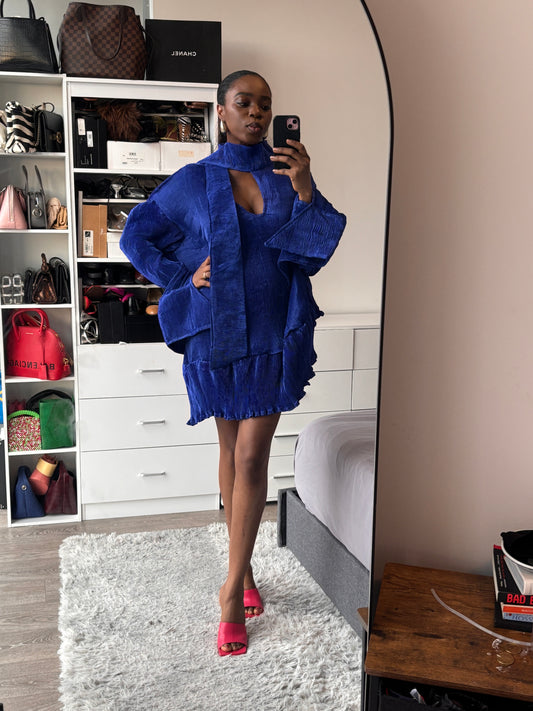 PLEATED SHIFT DRESS