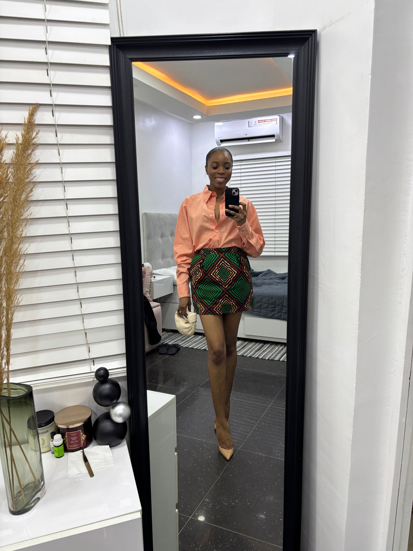 ANKARA BOXY MINI SKIRT