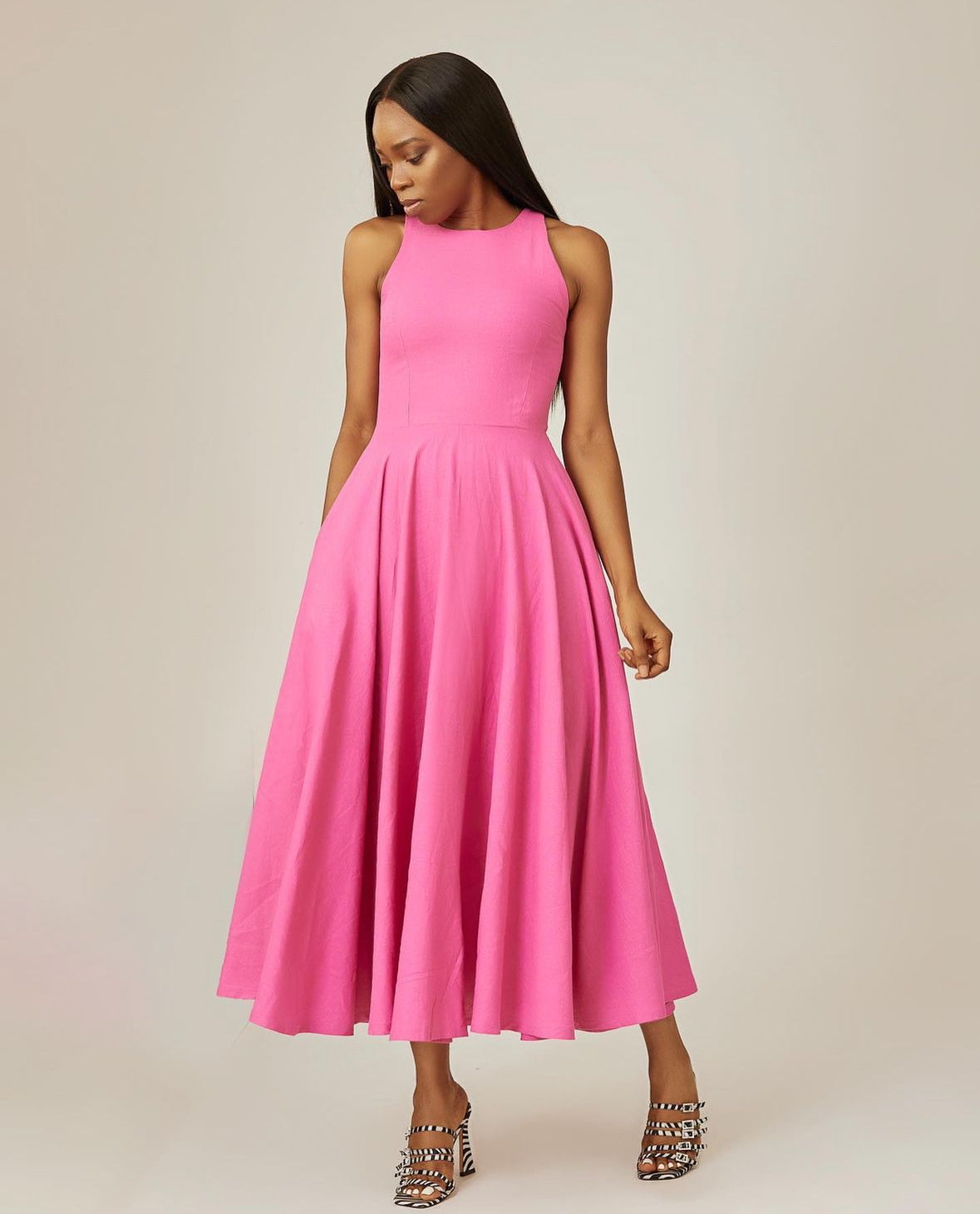 RACER SKATER MIDI DRESS