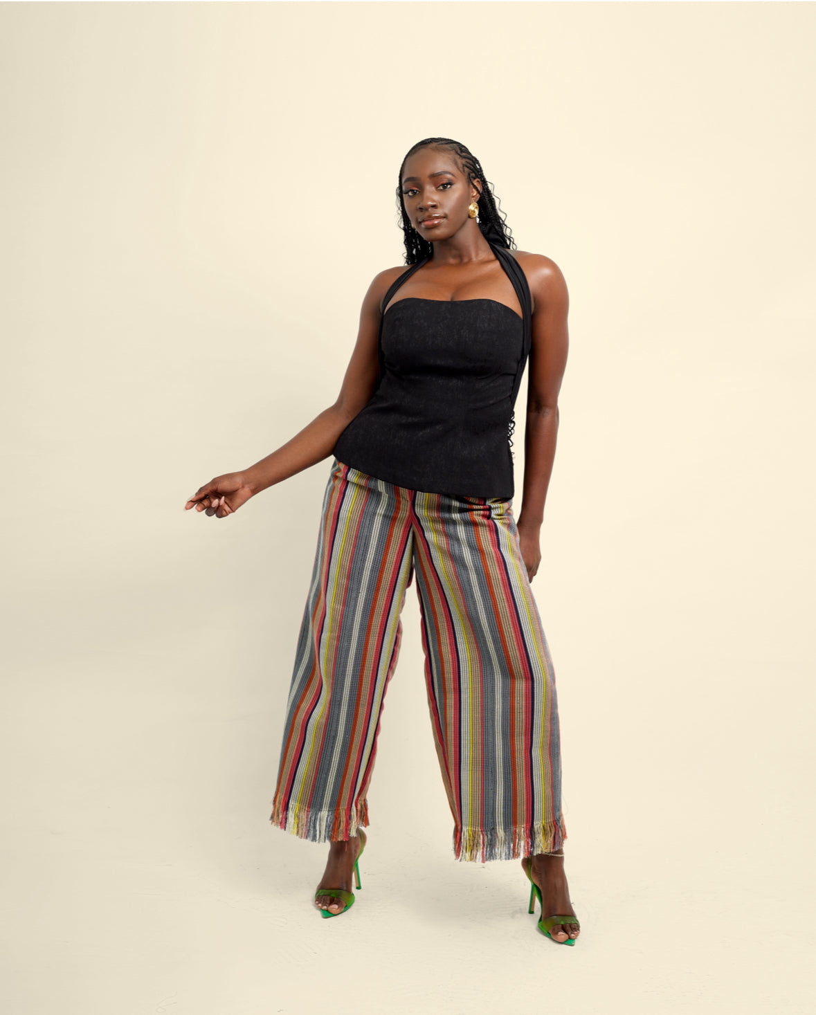 FRINGED ASO-OKE TROUSER