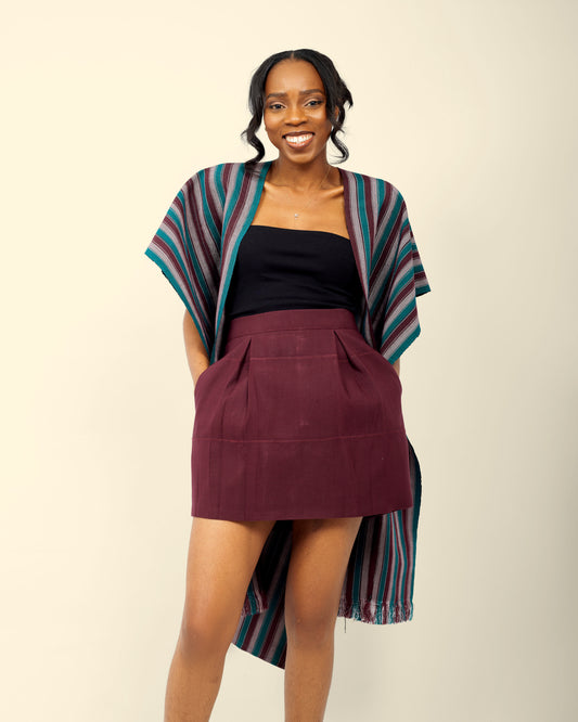 ASO-OKE BOXY MINI SKIRT