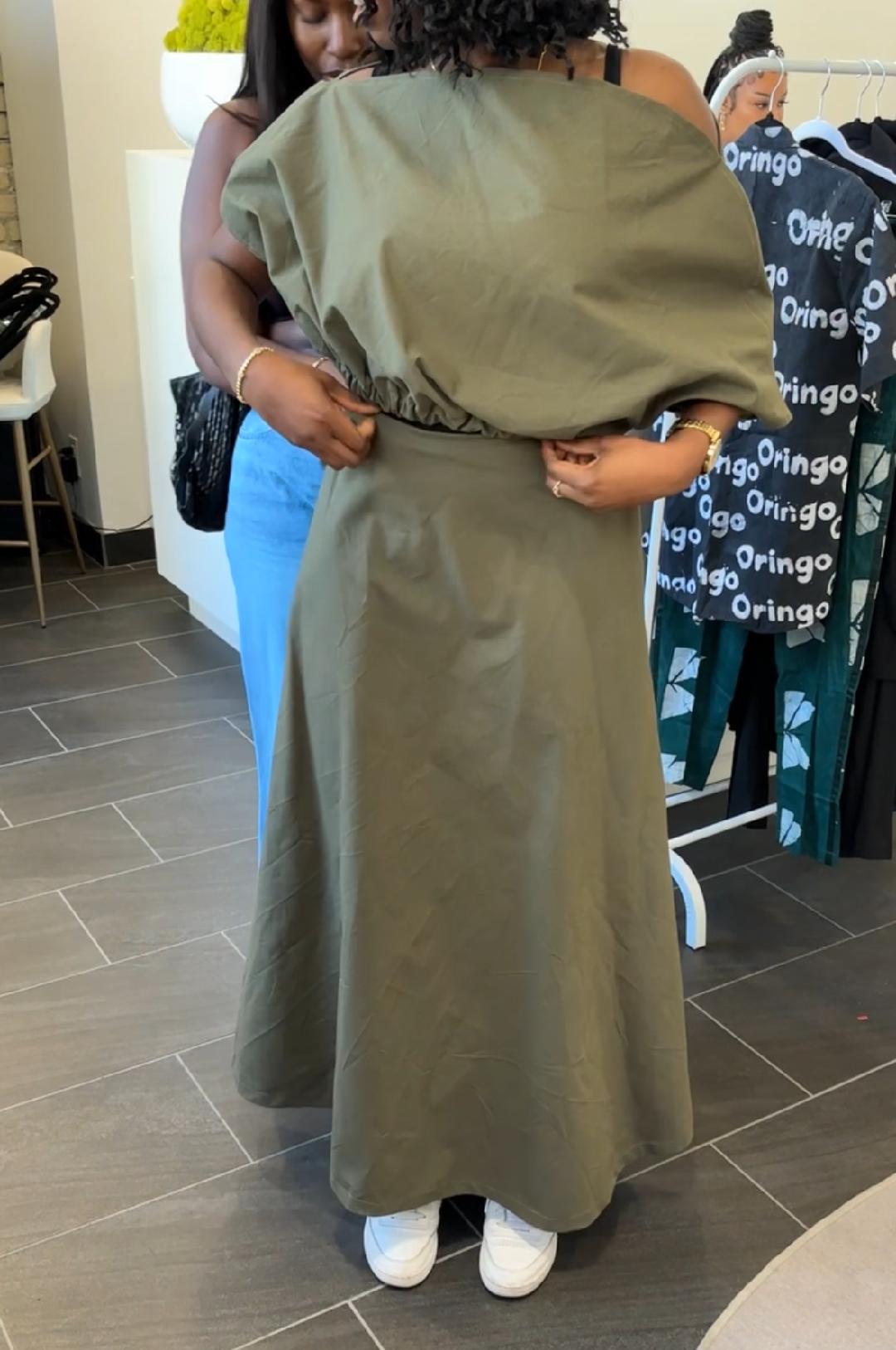 LINEN MAXI SKIRT & CROP SET (RTS)